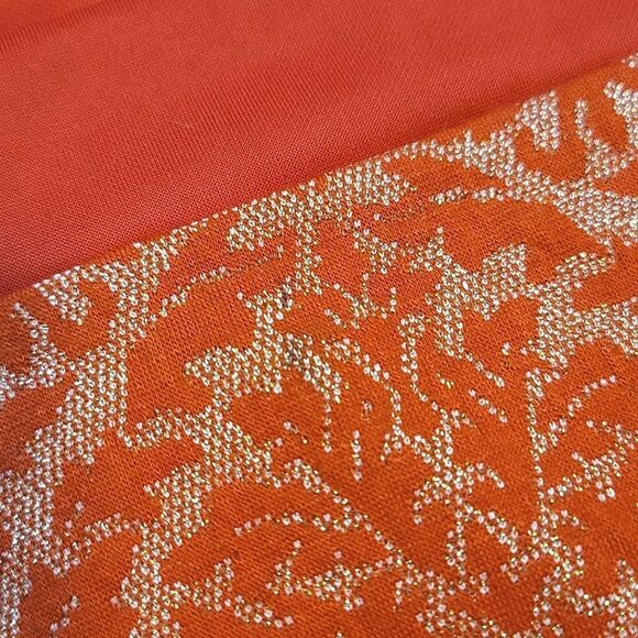 Dulce Carola Red & Gold Sparkly Lace Asymmetrical Cropped Sleeve Mini Dress - Picture 9 of 9